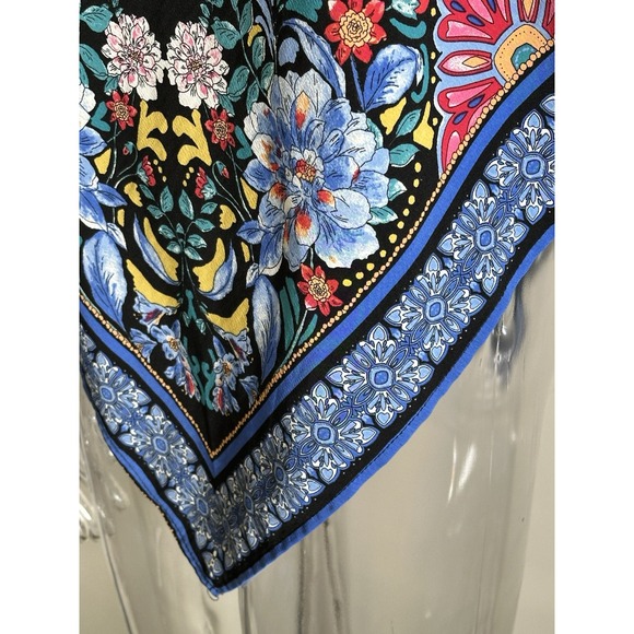 OLM Halter Top Womens Large Handkerchief Hem Floral Print Psychedelic - Picture 4 of 15